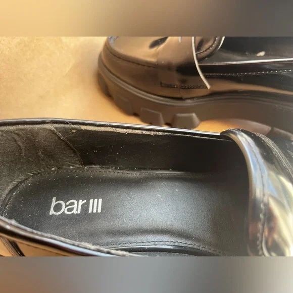 Bar III Black Platform Loafers Shoes Size 10 M - Picture 10 of 12